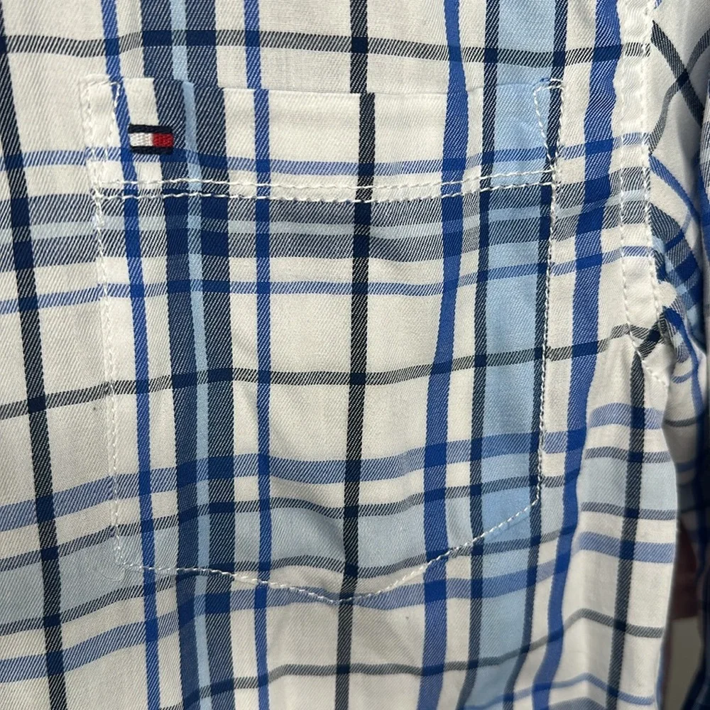 Tommy Hilfiger Big Boys Paid Cotton Shirt Sz M 12/14 - Picture 2 of 6
